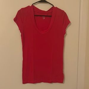 V-neck tee. Stretchy.